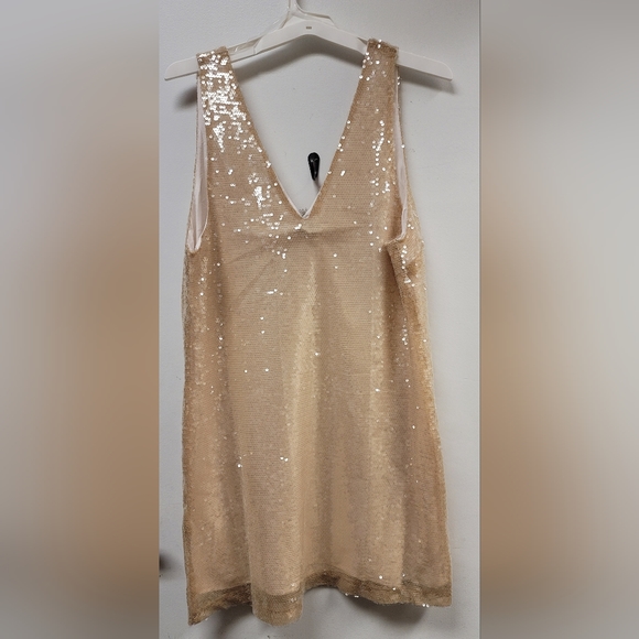 Women's Mini A-Line Dress - A New Day Cream Sequin - Picture 2 of 4